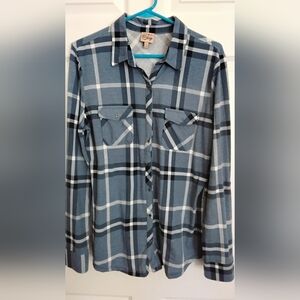 Como Vintage Blue and White Plaid Shirt